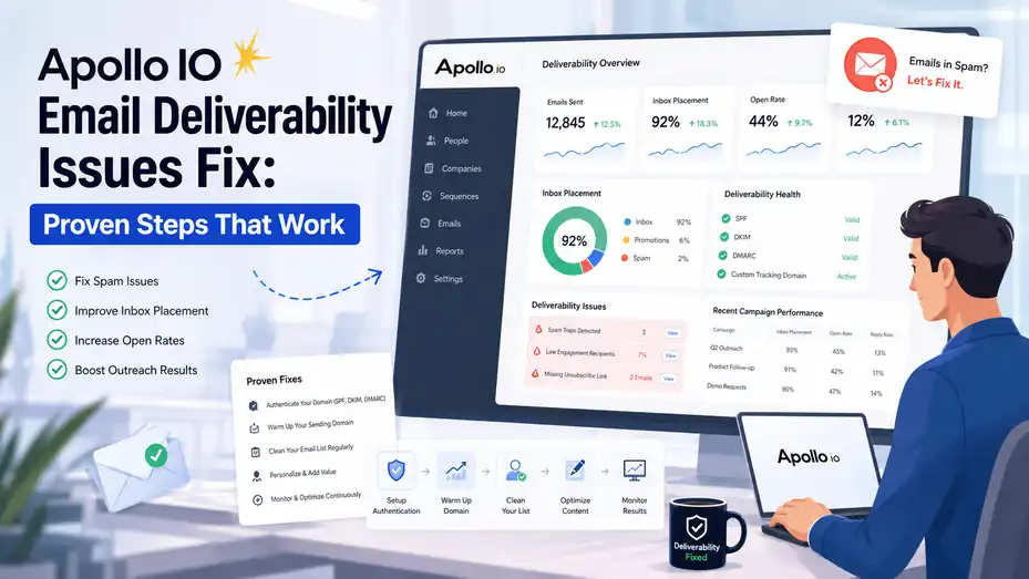 An informative illustration about Apollo IO Email Deliverability Issues Fix: Proven Steps That Work
