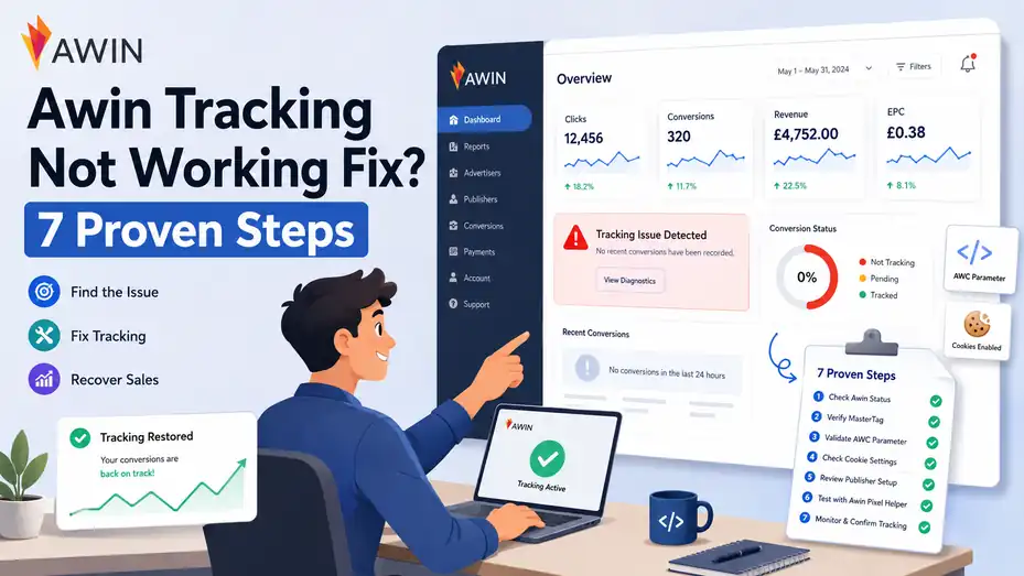 An informative illustration about Awin Tracking Not Working Fix? 7 Proven Steps