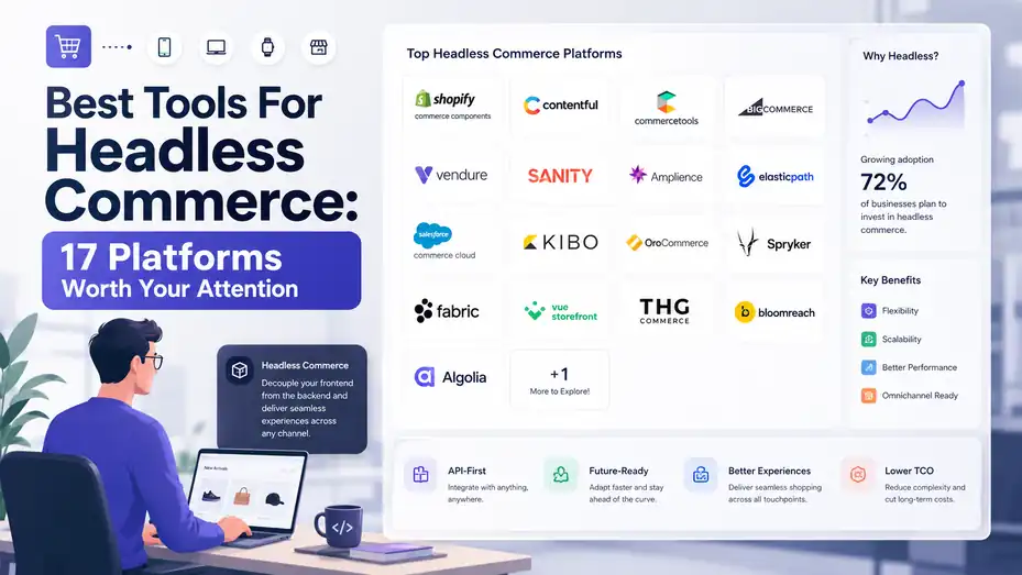 An informative illustration about Best Tools For Headless Commerce: 17 Platforms Worth Your Attention