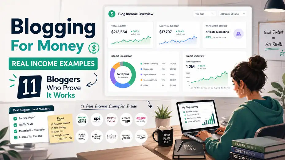 An informative illustration about Blogging For Money Real Income Examples: 11 Bloggers Who Prove It Works