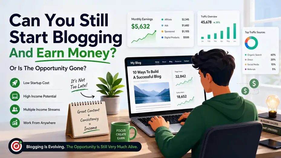 An informative illustration about Can You Still Start Blogging And Earn Money Or Is The Opportunity Gone?