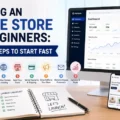 An informative illustration about Creating An Online Store For Beginners: 9 Simple Steps To Start Fast