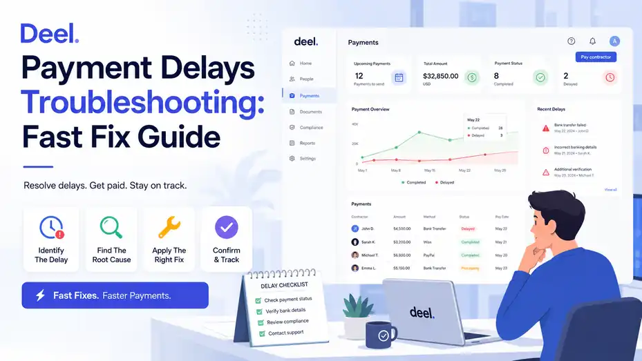 An informative illustration about Deel Payment Delays Troubleshooting: Fast Fix Guide
