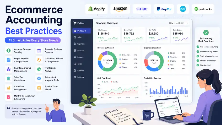 An informative illustration about Ecommerce Accounting Best Practices 11 Smart Rules Every Store Needs