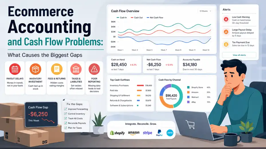 An informative illustration about Ecommerce Accounting and Cash Flow Problems: What Causes the Biggest Gaps