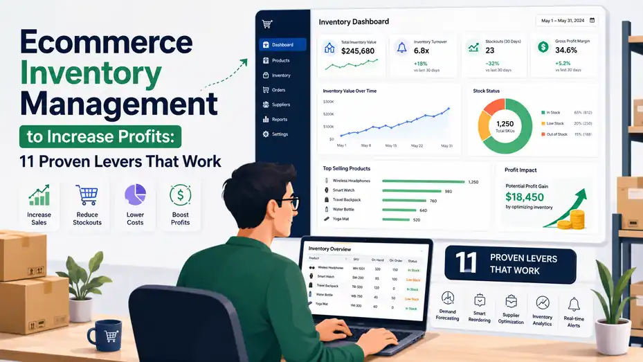 An informative illustration about Ecommerce Inventory Management to Increase Profits: 11 Proven Levers That Work