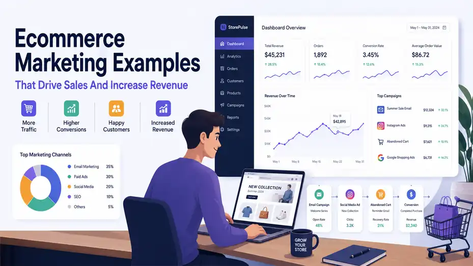 An informative illustration about Ecommerce Marketing Examples That Drive Sales And Increase Revenue