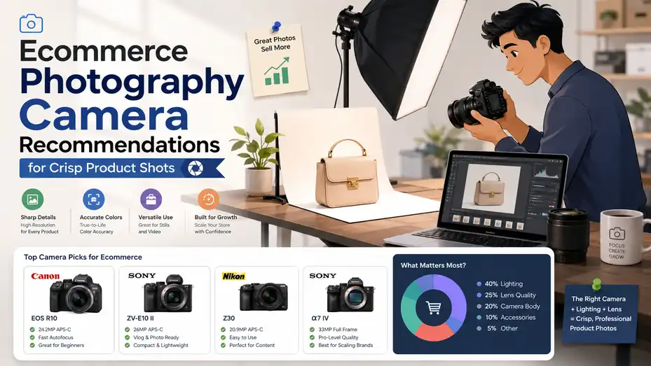 An informative illustration about Ecommerce Photography Camera Recommendations for Crisp Product Shots
