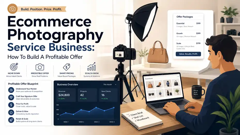 An informative illustration about Ecommerce Photography Service Business: How To Build A Profitable Offer