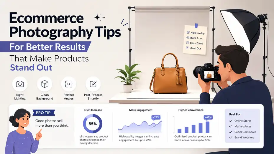 An informative illustration about Ecommerce Photography Tips for Better Results That Make Products Stand Out
