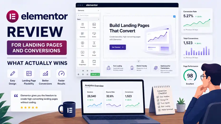 An informative illustration about Elementor Review for Landing Pages and Conversions: What Actually Wins