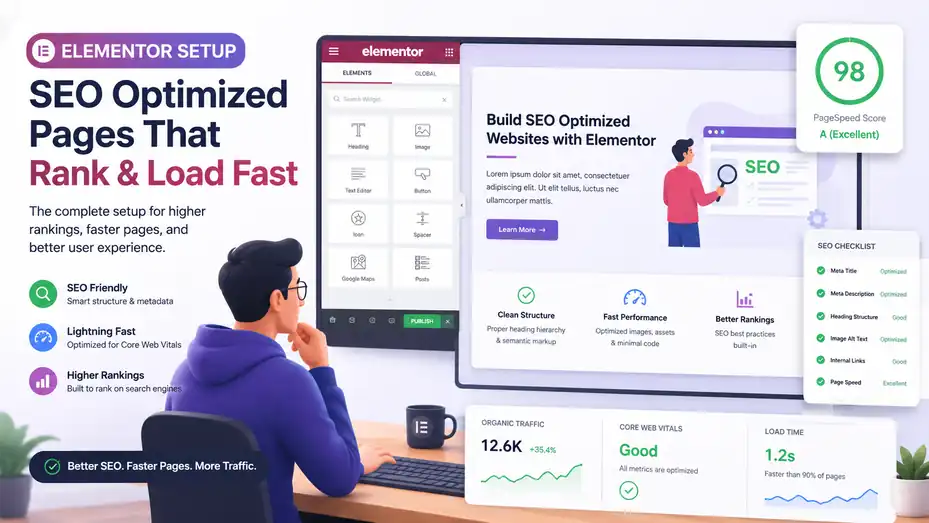 An informative illustration about Elementor Setup for SEO Optimized Pages That Rank and Load Fast