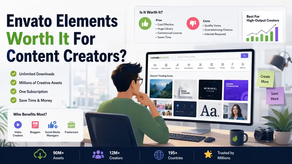 An informative illustration about Envato Elements Worth It For Content Creators
