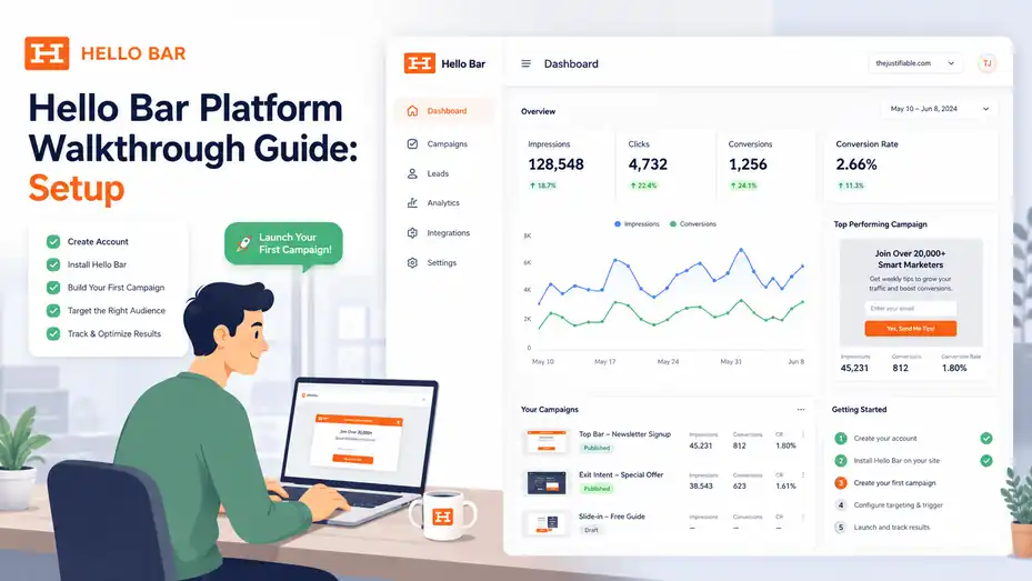 An informative illustration about Hello Bar Platform Walkthrough Guide: Setup
