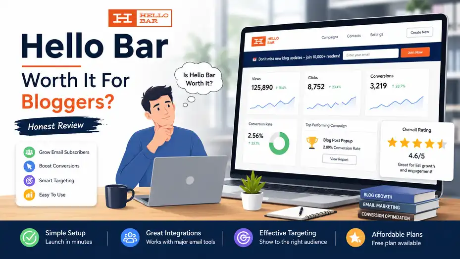 An informative illustration about Hello Bar Worth It For Bloggers? Honest Review