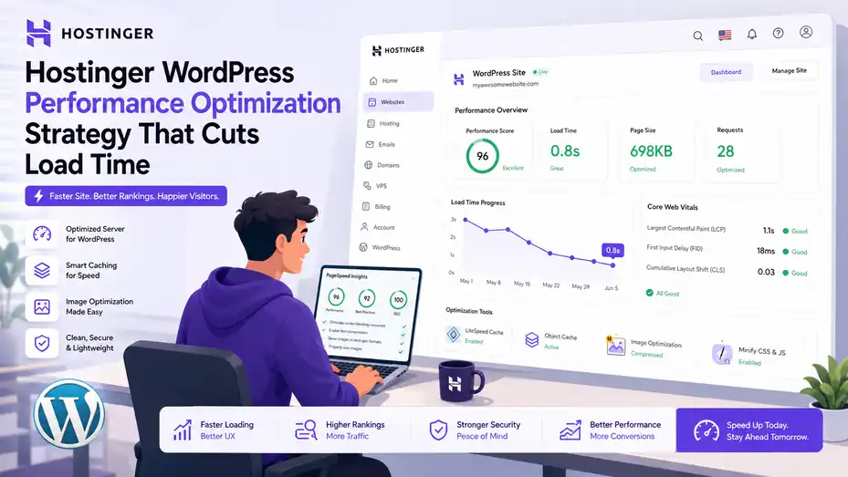An informative illustration about Hostinger WordPress Performance Optimization Strategy That Cuts Load Time