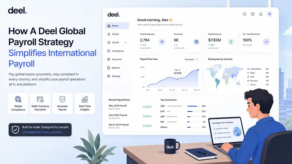 An informative illustration about How A Deel Global Payroll Strategy Simplifies International Payroll