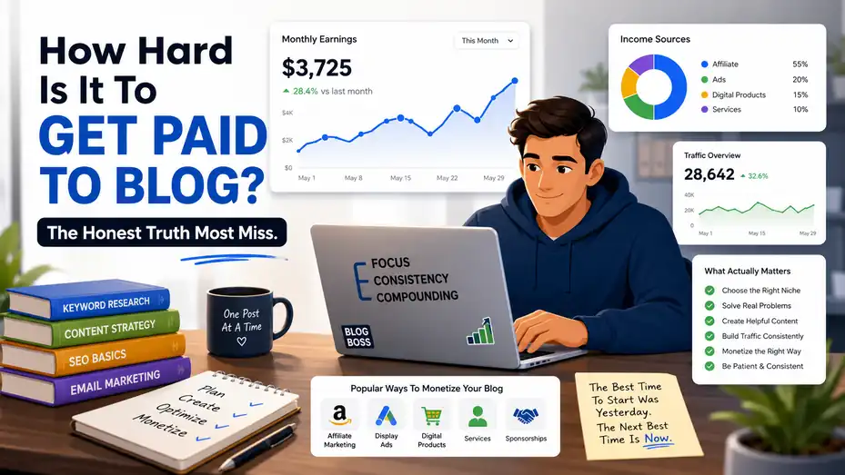 An informative illustration about How Hard Is It To Get Paid To Blog? The Honest Truth Most Miss