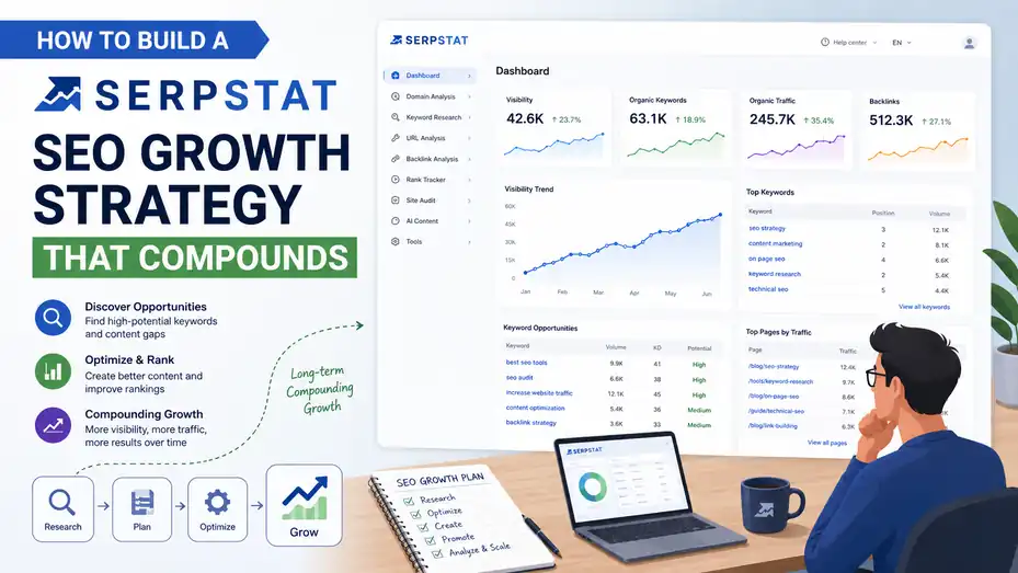 An informative illustration about How To Build A Serpstat SEO Growth Strategy That Compounds