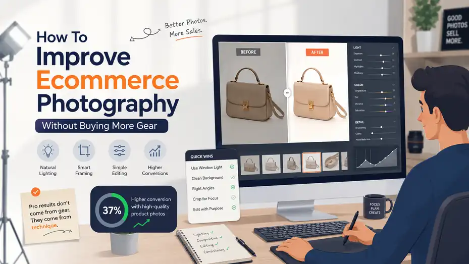 An informative illustration about How To Improve Ecommerce Photography Without Buying More Gear