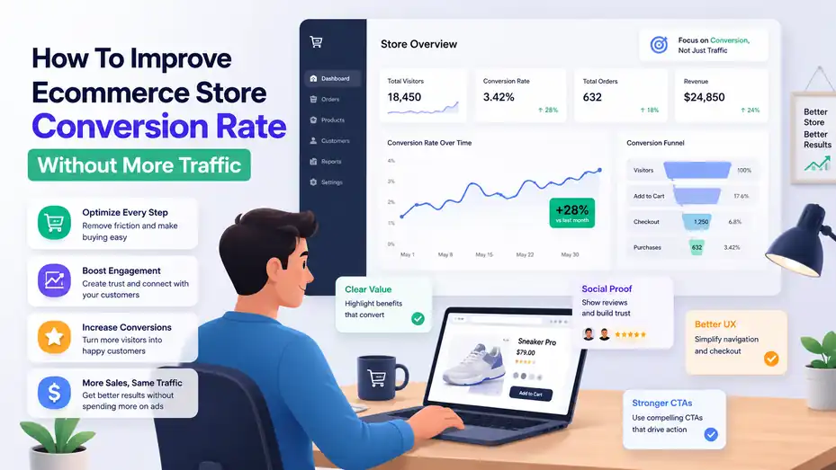 An informative illustration about How To Improve Ecommerce Store Conversion Rate Without More Traffic