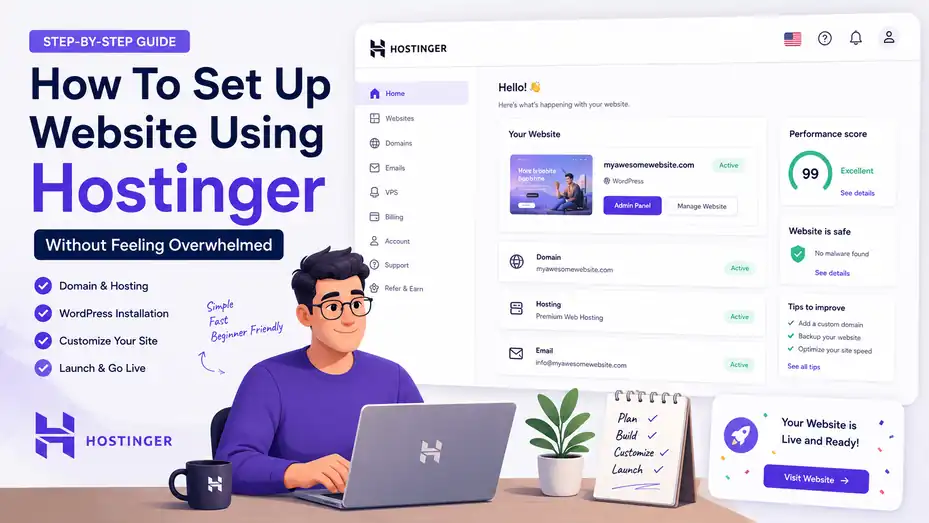 An informative illustration about How To Set Up Website Using Hostinger Without Feeling Overwhelmed