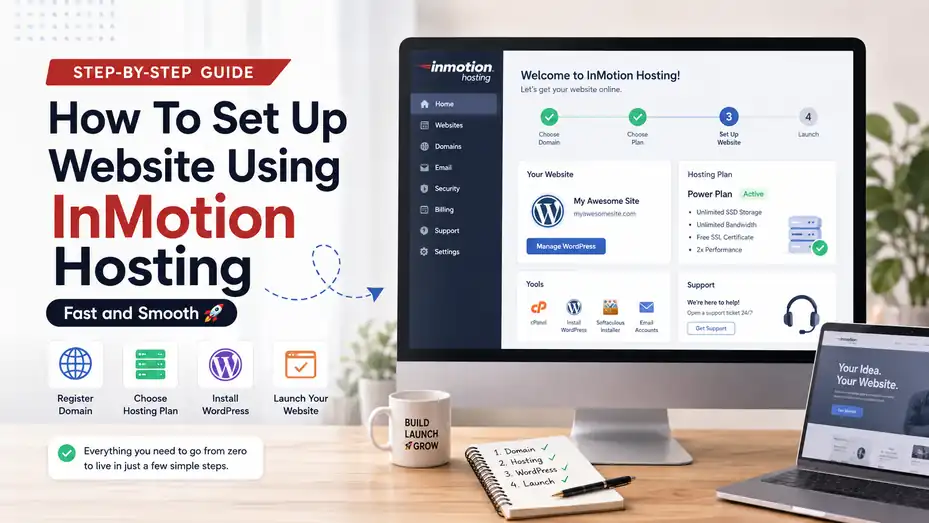 An informative illustration about How To Set Up Website Using InMotion Hosting Fast and Smooth