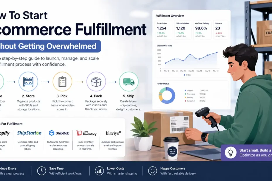 An informative illustration about How To Start Ecommerce Fulfillment Without Getting Overwhelmed