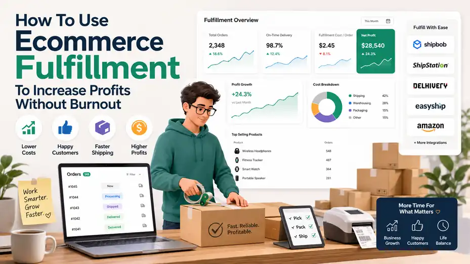 An informative illustration about How To Use Ecommerce Fulfillment To Increase Profits Without Burnout