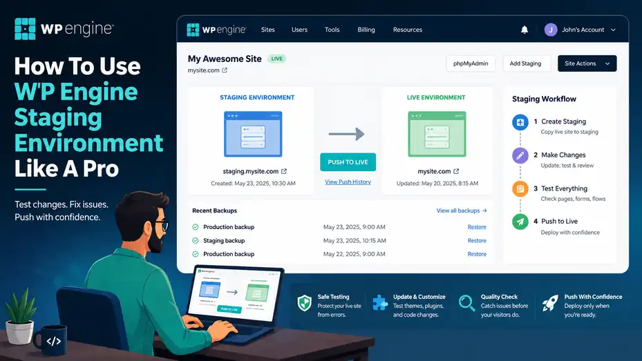 An informative illustration about How To Use WP Engine Staging Environment Like A Pro