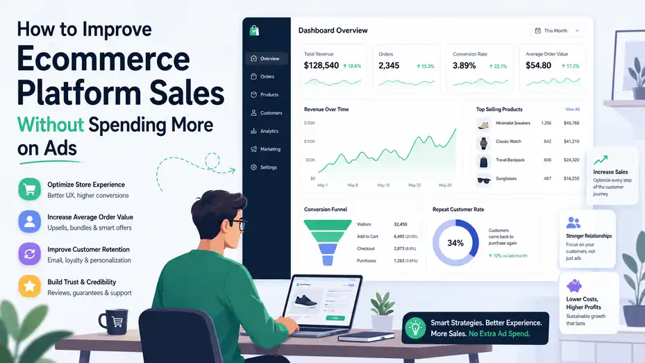An informative illustration about How to Improve Ecommerce Platform Sales Without Spending More on Ads