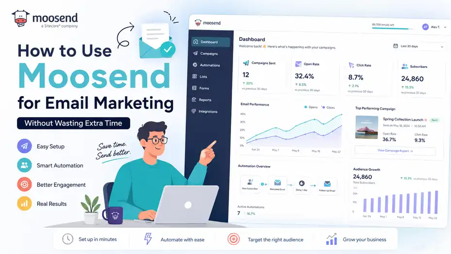 An informative illustration about How to Use Moosend for Email Marketing Without Wasting Extra Time
