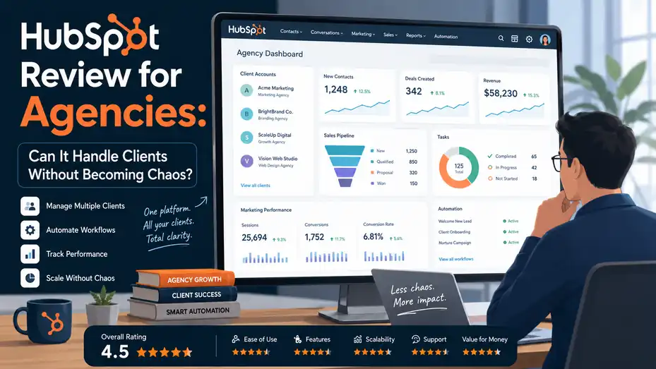An informative illustration about HubSpot Review for Agencies Can It Handle Clients Without Becoming Chaos