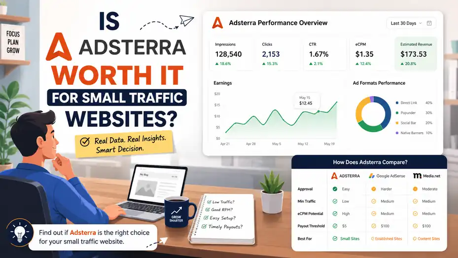 An informative illustration about Is Adsterra Worth It For Small Traffic Websites?