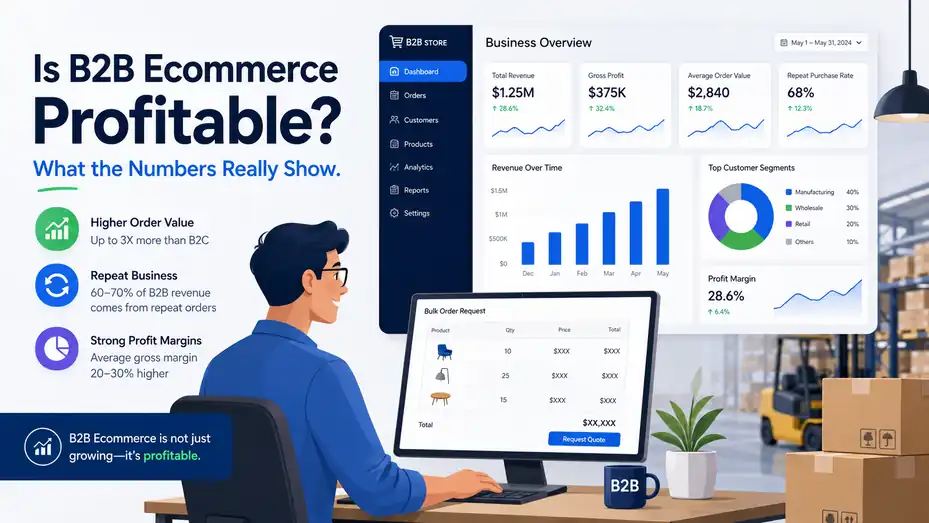 An informative illustration about Is B2B Ecommerce Profitable? What the Numbers Really Show
