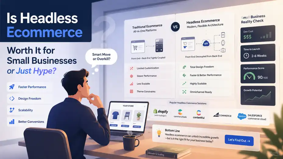 An informative illustration about Is Headless Ecommerce Worth It for Small Businesses or Just Hype?