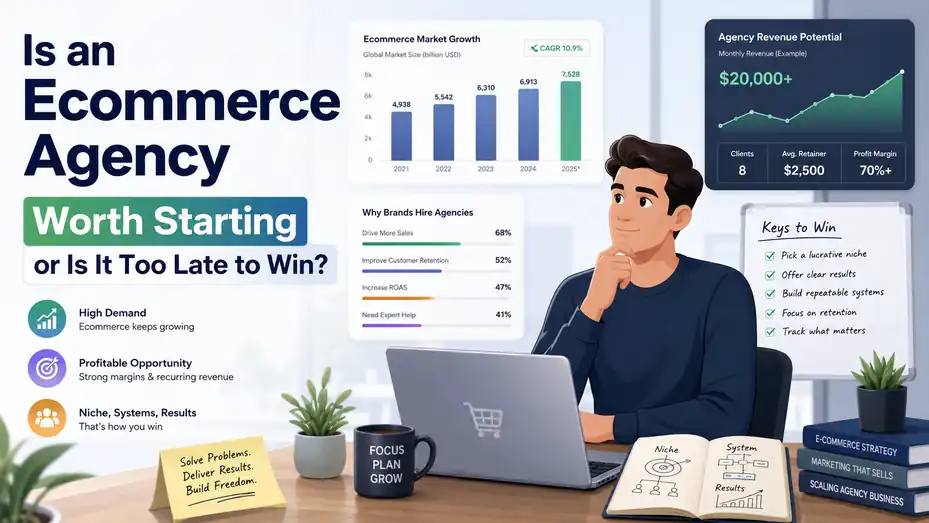 An informative illustration about Is an Ecommerce Agency Worth Starting or Is It Too Late to Win?