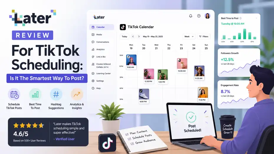 An informative illustration about Later Review For TikTok Scheduling: Is It The Smartest Way To Post?