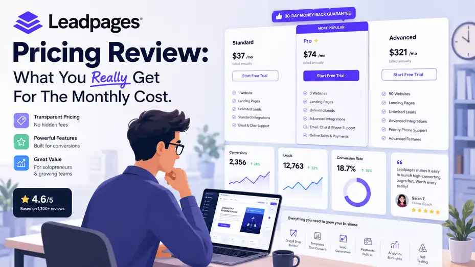 An informative illustration about Leadpages Pricing Review: What You Really Get For The Monthly Cost