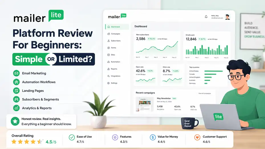 An informative illustration about MailerLite Platform Review For Beginners Simple Or Limited