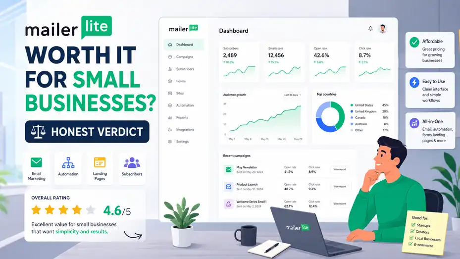 An informative illustration about MailerLite Worth It For Small Businesses? Honest Verdict