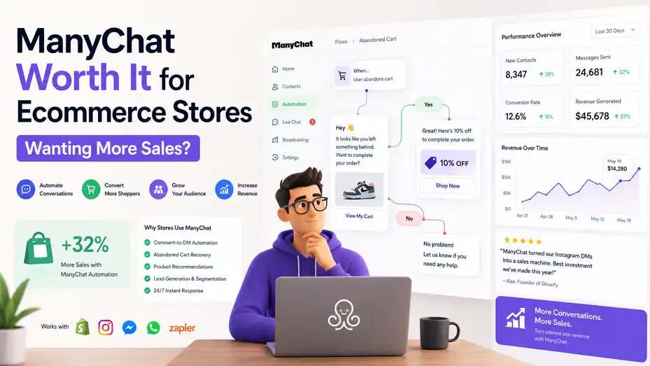 An informative illustration about ManyChat Worth It for Ecommerce Stores Wanting More Sales?
