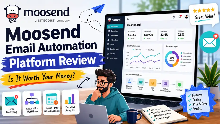 An informative illustration about Moosend Email Automation Platform Review: Is It Worth Your Money?