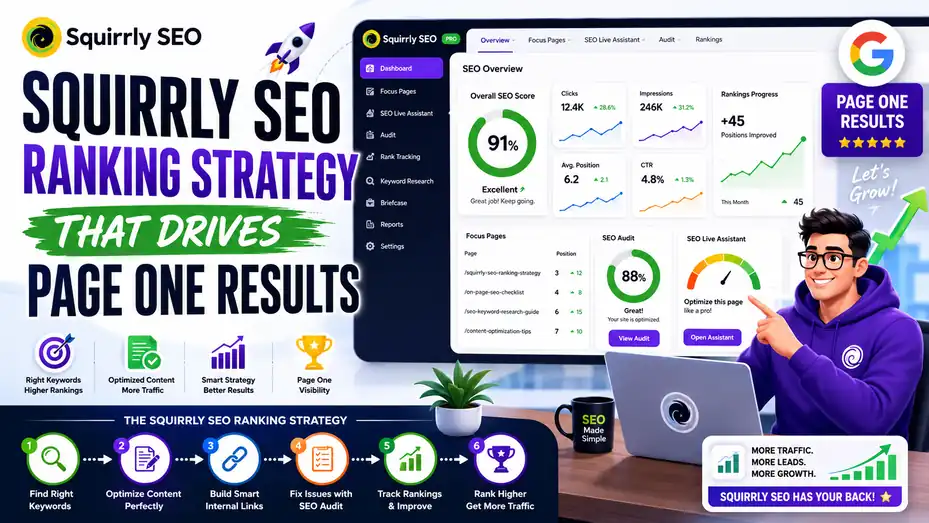 An informative illustration about Squirrly Seo Ranking Strategy That Drives Page One Results