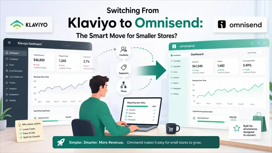An informative illustration about Switching From Klaviyo to Omnisend The Smart Move for Smaller Stores