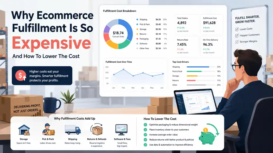 An informative illustration about Why Ecommerce Fulfillment Is So Expensive And How To Lower The Cost