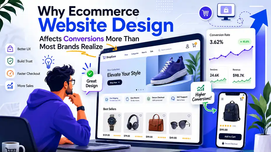 An informative illustration about Why Ecommerce Website Design Affects Conversions More Than Most Brands Realize