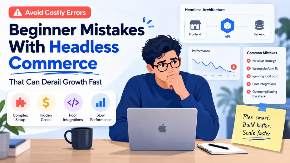 An informative illustration about Beginner Mistakes With Headless Commerce That Can Derail Growth Fast