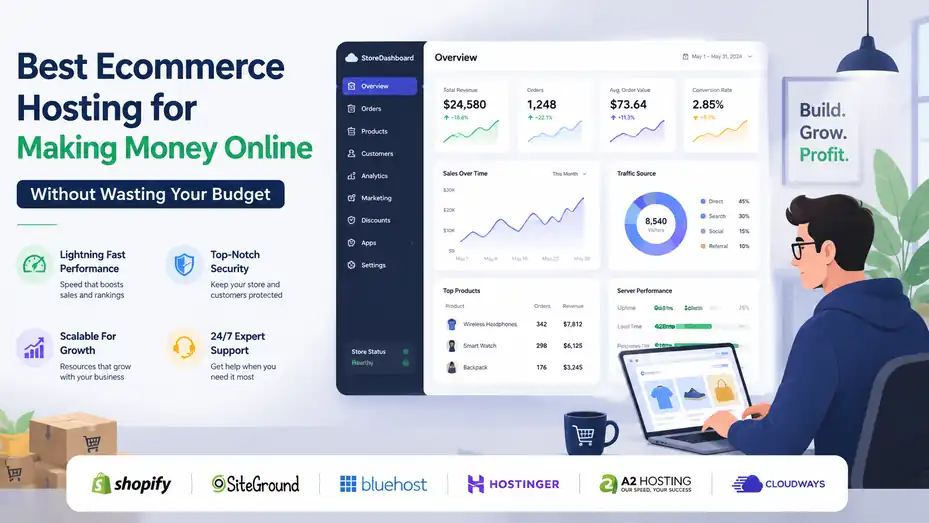 An informative illustration about Best Ecommerce Hosting for Making Money Online Without Wasting Your Budget