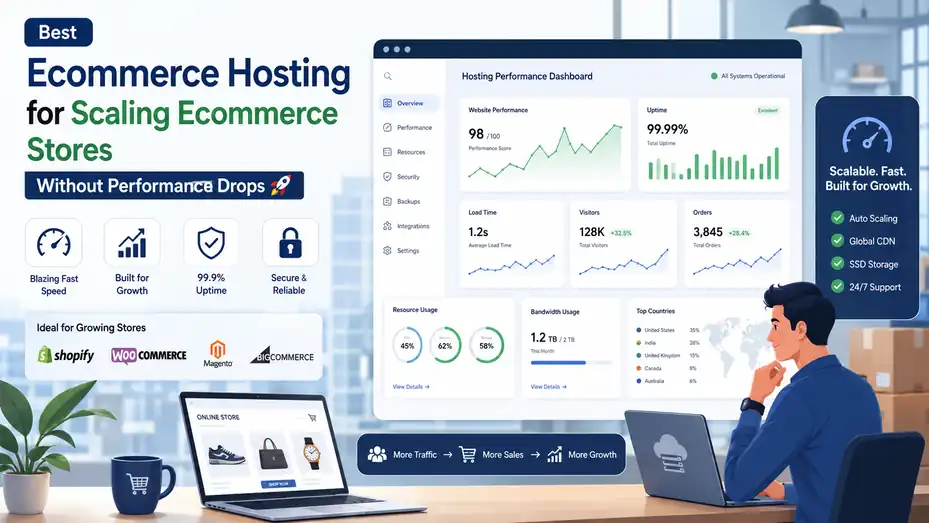 An informative illustration about Best Ecommerce Hosting for Scaling Ecommerce Stores Without Performance Drops